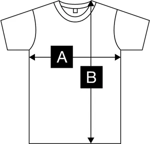 White T Shirt Measurement Diagram PNG image
