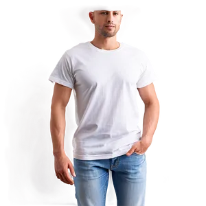 White T-shirt Mockup For Apparel Design Png 06132024 PNG image