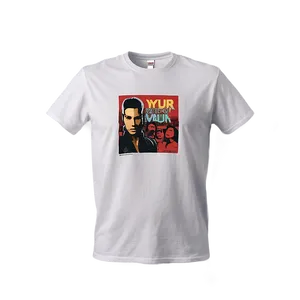 White T-shirt Mockup With Text PNG 06132024