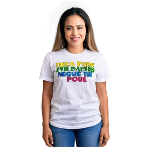 White T-shirt Mockup With Text PNG 75