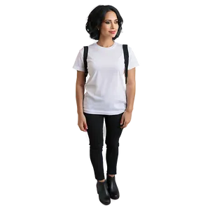 White T-shirt Outfit Idea PNG 13