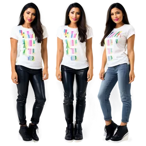 White T-shirt Outfit Idea PNG Rxc