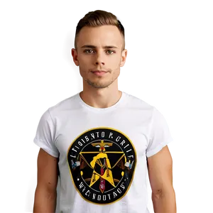 White T-shirt Top View PNG Jqc12