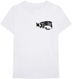 White T Shirtwith Black Graphic Print PNG image