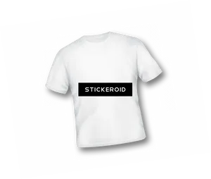 White T Shirtwith Black Logo Mockup PNG image