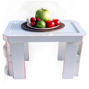 White Table 3d View PNG 06122024 PNG
