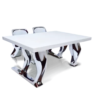 White Table For Six PNG Mlk PNG