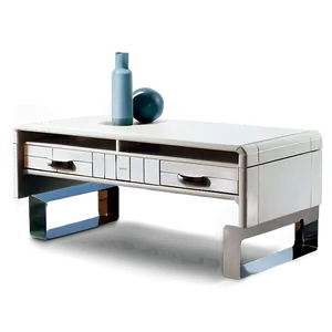 White Table With Drawers PNG 06122024