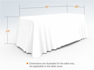 White Tablecloth Dimensions Illustration PNG image