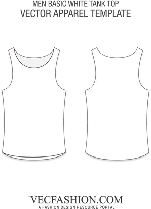 White Tank Top Vector Template PNG image