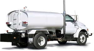 White Tanker Truck Side View PNG image