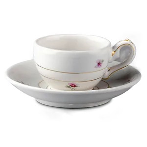 White Tea Cup Saucer PNG Kji97