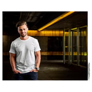 White Tee Mockup PNG Nll