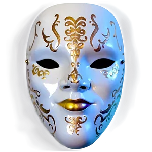 White Theater Mask Png 06272024 PNG image