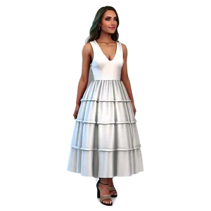 White Tiered Dress Charm PNG 06212024