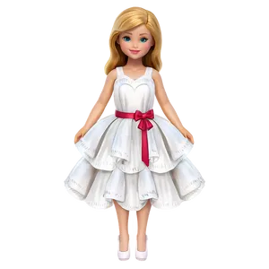 White Tiered Dress Charm PNG Ogb88 PNG