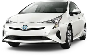 White Toyota Prius Angled View PNG image