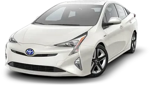 White Toyota Prius Hybrid Car PNG image