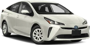 White Toyota Prius Hybrid Car PNG image