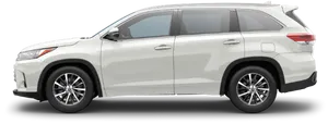 White Toyota S U V Profile View PNG image