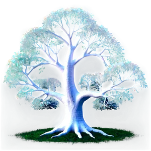 White Tree In Fantasy Forest PNG Bfl PNG