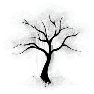 White Tree In Mist Illustration PNG 88