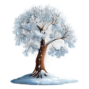 White Tree In Winter Wonderland PNG Ote PNG