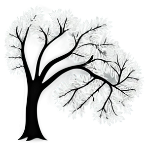 White Tree Outline Clipart Png 06252024 PNG image