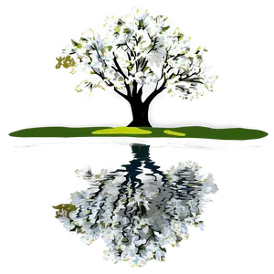 White Tree Reflection In Water PNG 06252024 PNG