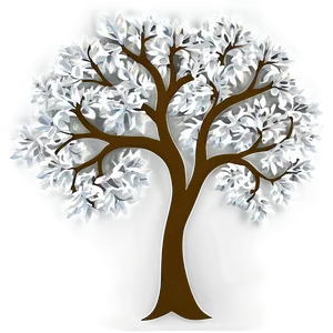 White Tree With Leaves Design Png 06252024 PNG image