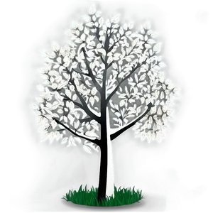 White Tree With Leaves Design Png Rfn70 PNG image