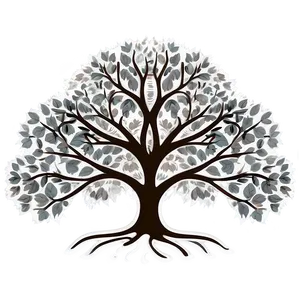 White Tree With Roots Vector PNG 06252024 PNG