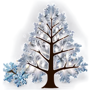 White Tree With Snowflakes Png Bgg PNG image