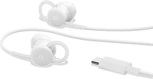 White U S B C Earphones PNG