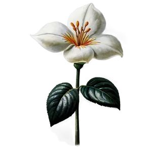 White Vintage Flower PNG Fia