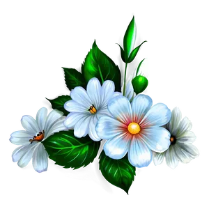 White Watercolor Flower PNG 05242024