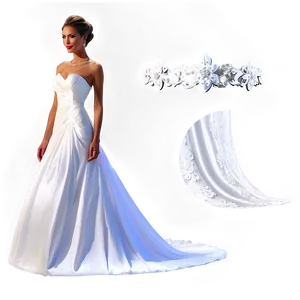 White Wedding Dresses PNG 06262024