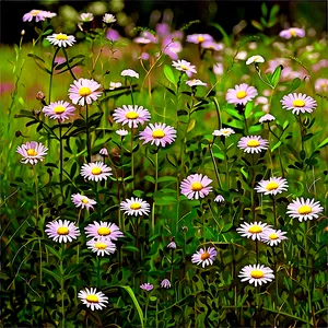 White Wildflowers Field Png Lyw PNG image