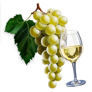 White Wine And Grapes Still Life Png Glw PNG image