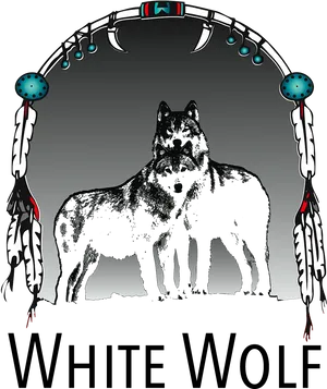 White Wolf Dreamcatcher Artwork PNG image