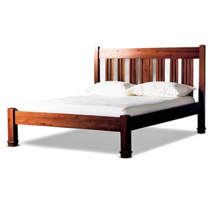 White Wooden Bed Png 06132024 PNG image