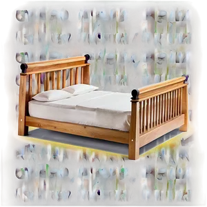 White Wooden Bed Png 06132024 PNG image