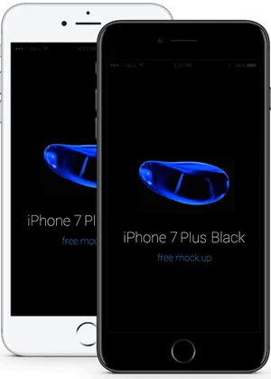 Whiteand Blacki Phone7 Plus Mockup PNG image