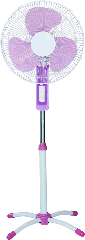 Whiteand Purple Standing Fan PNG image
