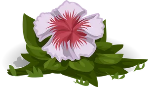 Whiteand Red Flower Illustration