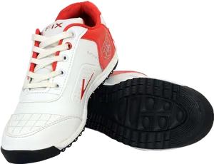 Whiteand Red Sports Sneakers PNG image