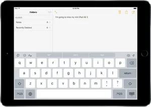 Whitei Padwith Keyboardand Notes App PNG image