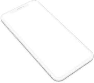 Whitei Phone Angled View PNG image