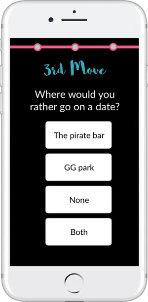 Whitei Phone Date Choice App Screen PNG image