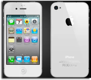 Whitei Phone Frontand Back View PNG image